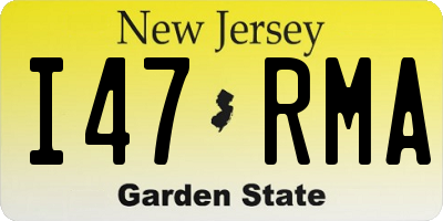 NJ license plate I47RMA