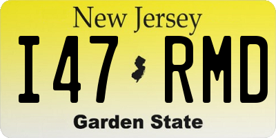 NJ license plate I47RMD