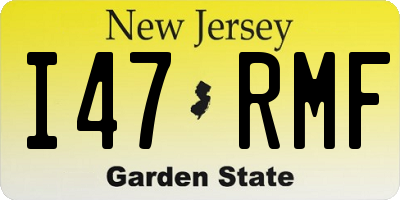 NJ license plate I47RMF