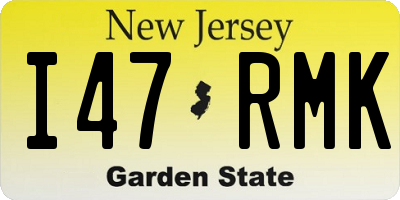 NJ license plate I47RMK