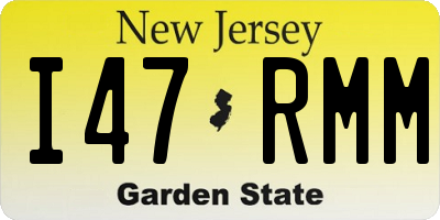 NJ license plate I47RMM