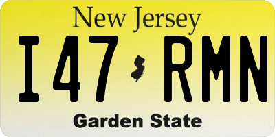 NJ license plate I47RMN