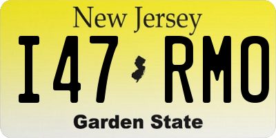 NJ license plate I47RMO