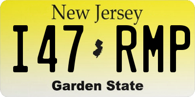 NJ license plate I47RMP