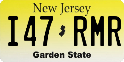 NJ license plate I47RMR