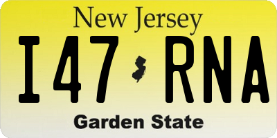 NJ license plate I47RNA
