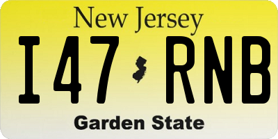 NJ license plate I47RNB