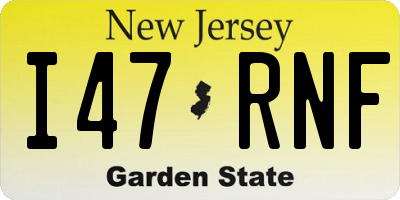 NJ license plate I47RNF