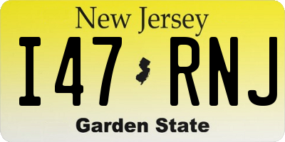 NJ license plate I47RNJ