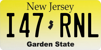 NJ license plate I47RNL