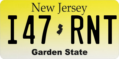 NJ license plate I47RNT
