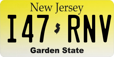 NJ license plate I47RNV