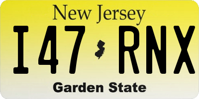 NJ license plate I47RNX