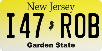 NJ license plate I47ROB