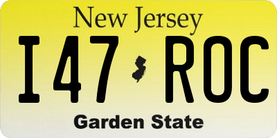 NJ license plate I47ROC