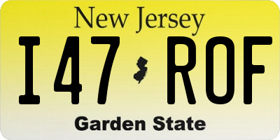 NJ license plate I47ROF