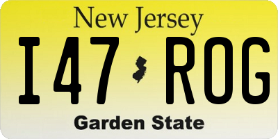 NJ license plate I47ROG