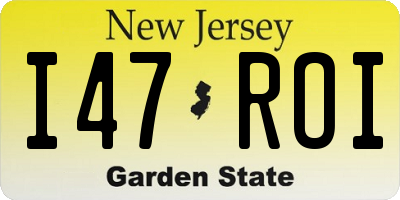 NJ license plate I47ROI