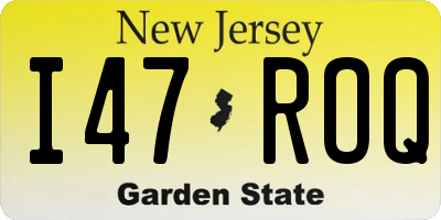 NJ license plate I47ROQ