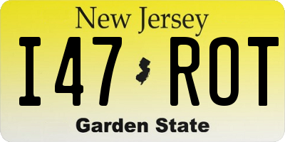 NJ license plate I47ROT