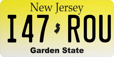 NJ license plate I47ROU