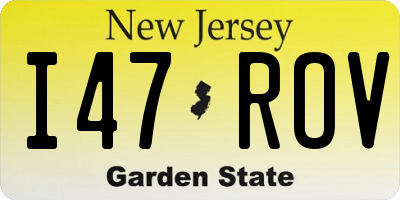 NJ license plate I47ROV