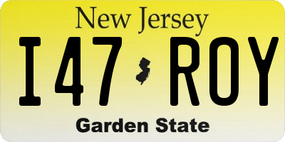 NJ license plate I47ROY