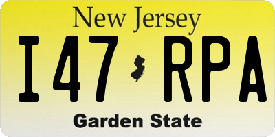 NJ license plate I47RPA