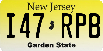 NJ license plate I47RPB