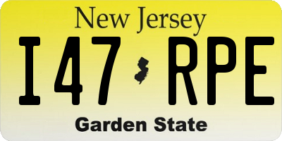 NJ license plate I47RPE