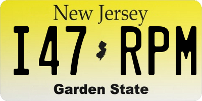 NJ license plate I47RPM