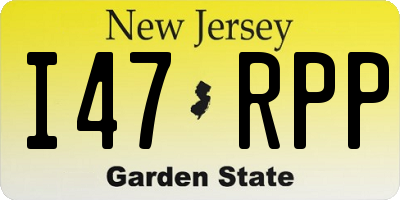 NJ license plate I47RPP