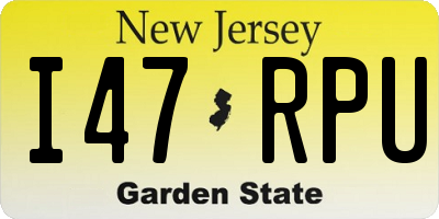 NJ license plate I47RPU