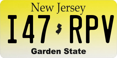 NJ license plate I47RPV