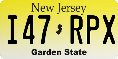 NJ license plate I47RPX