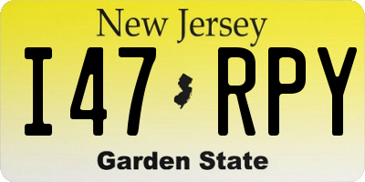 NJ license plate I47RPY