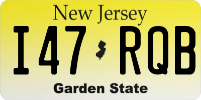 NJ license plate I47RQB