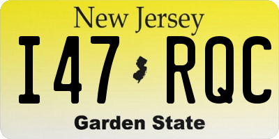 NJ license plate I47RQC