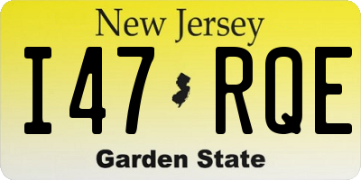 NJ license plate I47RQE