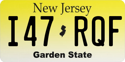 NJ license plate I47RQF