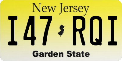 NJ license plate I47RQI