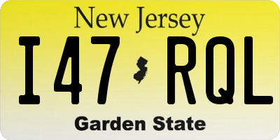 NJ license plate I47RQL