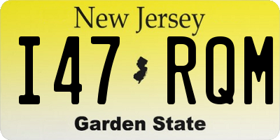 NJ license plate I47RQM