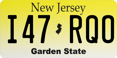 NJ license plate I47RQO