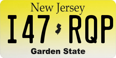 NJ license plate I47RQP