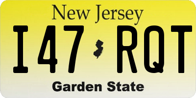 NJ license plate I47RQT