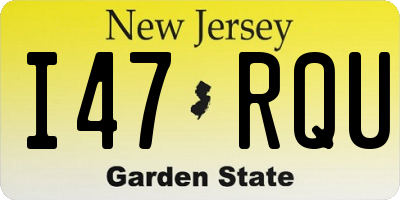 NJ license plate I47RQU