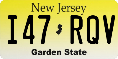 NJ license plate I47RQV