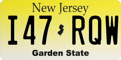 NJ license plate I47RQW