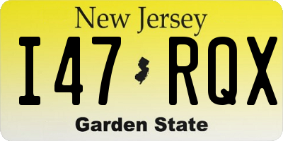 NJ license plate I47RQX